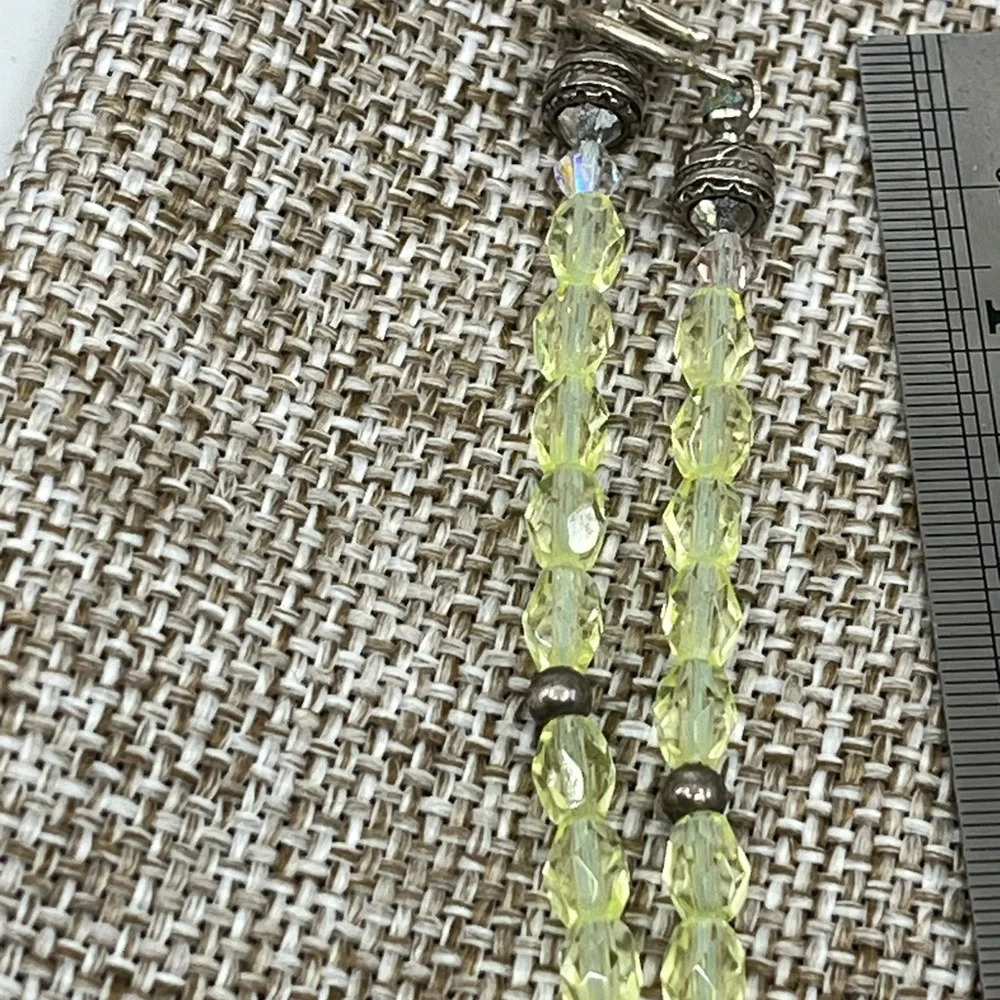 Vintage Handmade Silver Sun Pendant Necklace with Green Faceted Crystals - Picture 13 of 16